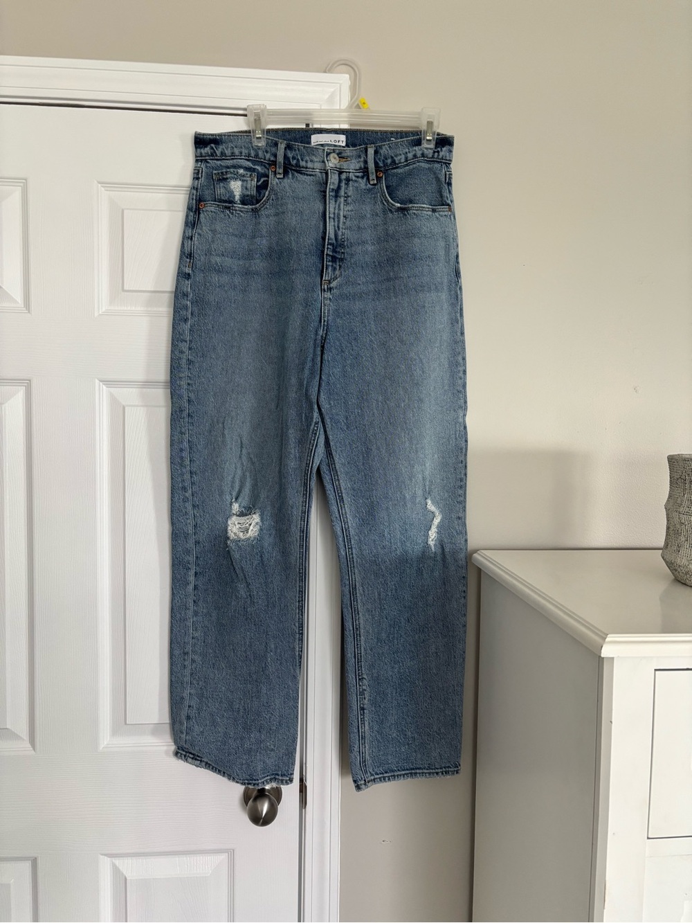 LOFT High-Rise Light Blue Distressed Women's Jeans